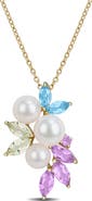 DELMAR Cultured Freshwater Pearl Cluster Pendant Necklace