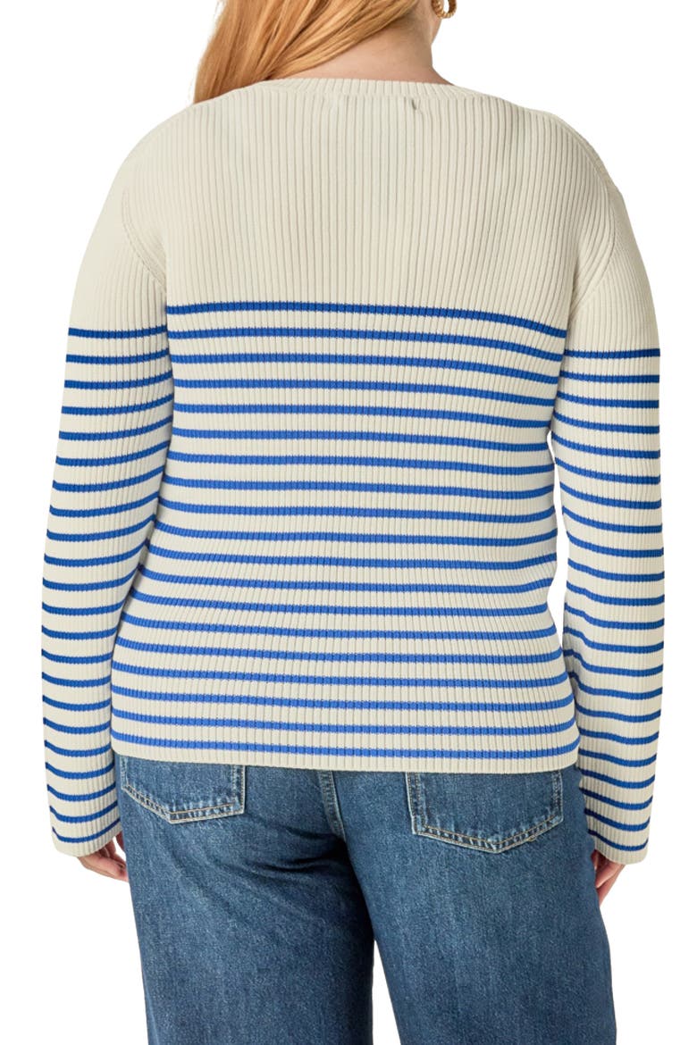 Stripe Sweater, Alternate, color, WHITE/ BLUE