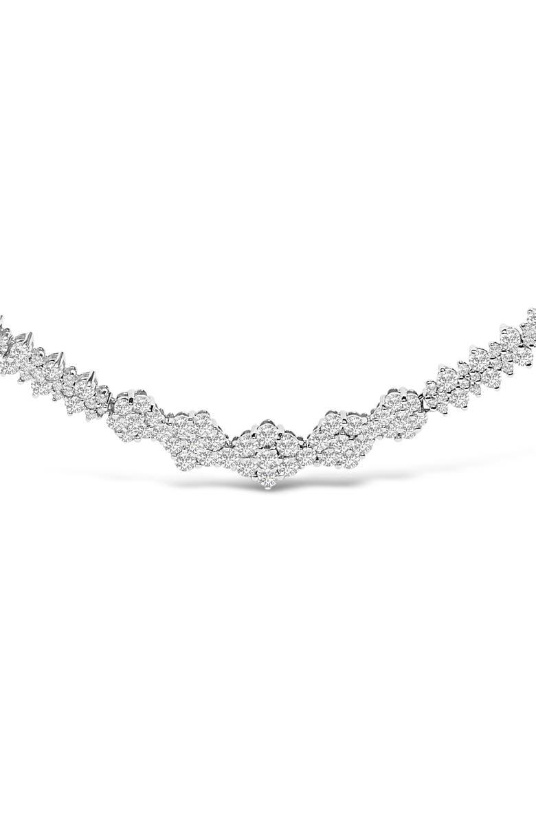 Haus of Brilliance 14K White Gold 2.00 Cttw Diamond Composite Cluster Bar Necklace, Alternate, color, White Gold