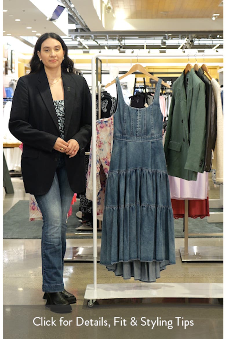 alice and olivia diana tiered denim dress Alice + Olivia Denim Midi Dress by Alice & Olivia