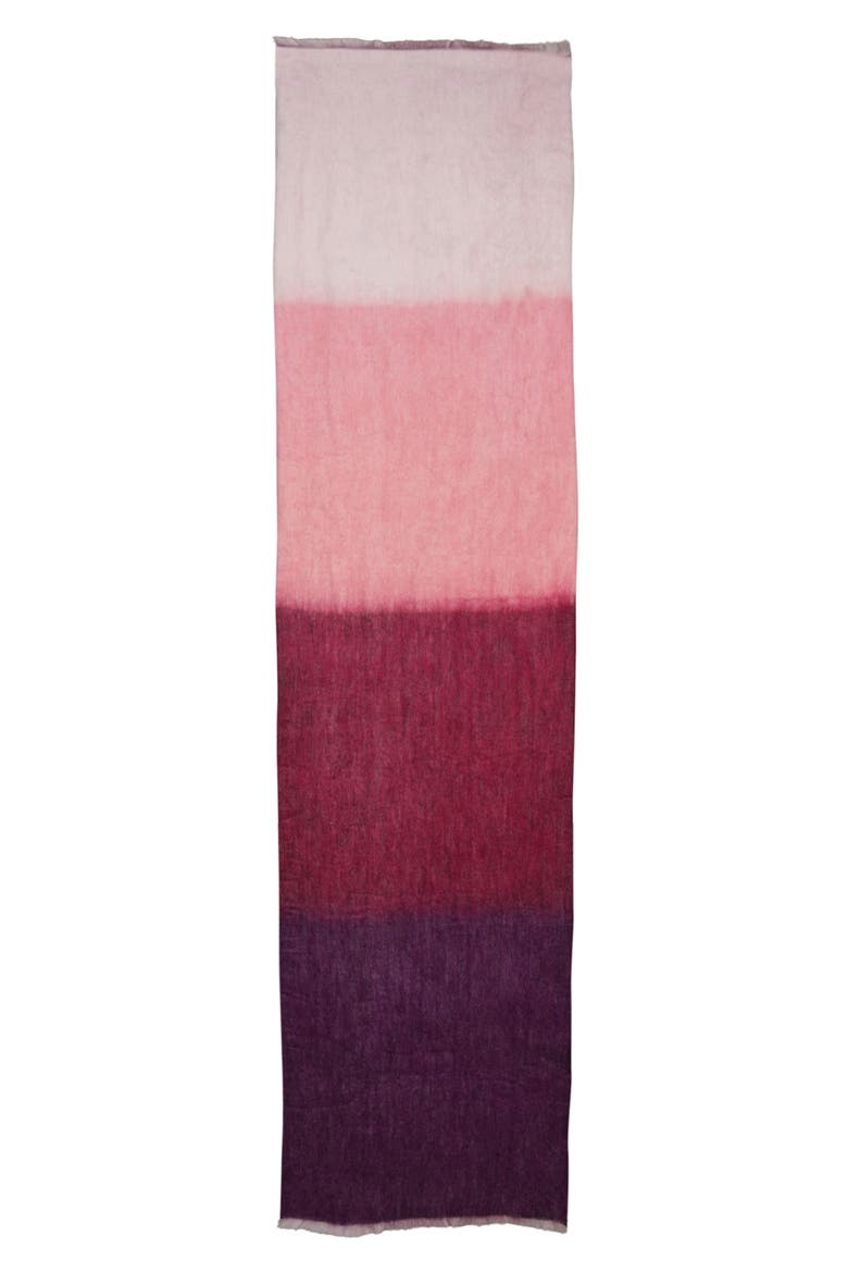 colorblock yarn dyed brushed wool blend scarf, Main, color, PINK MULTI