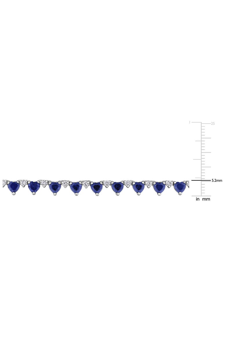 Sterling Silver Heart Lab Created Sapphire Necklace, Alternate, color, BLUE