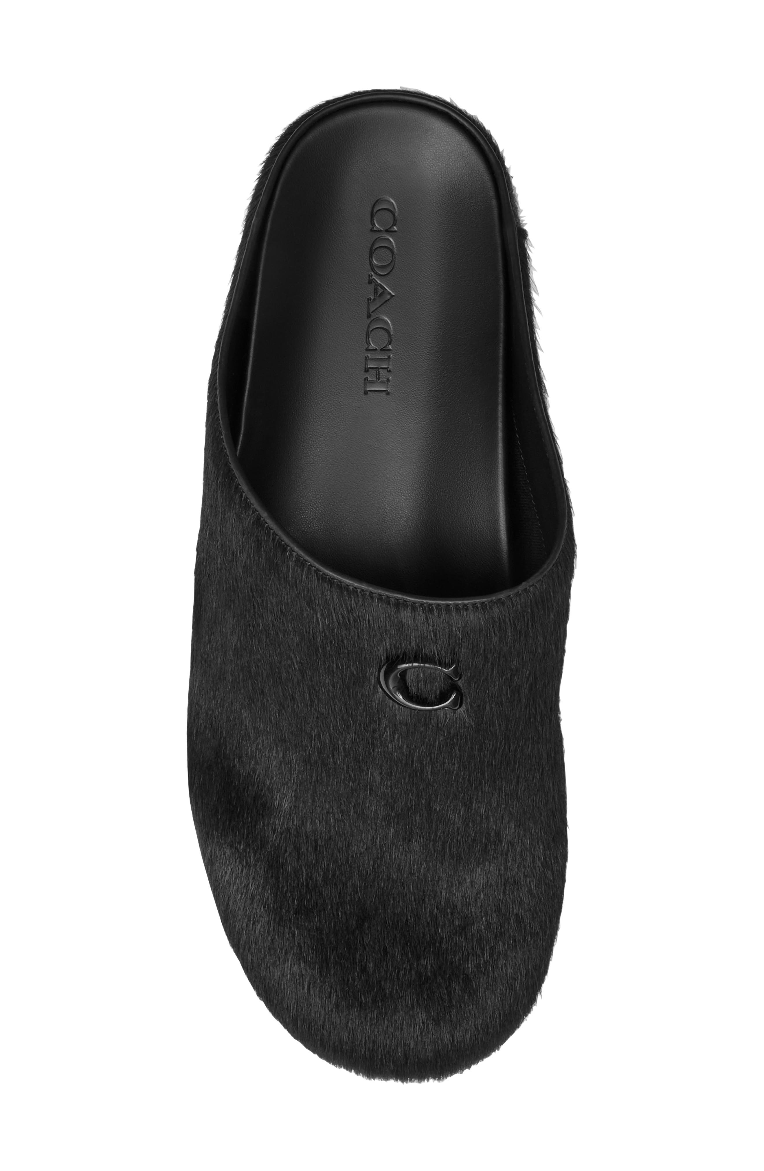 Sculpted C Genuine Calf Hair Mule, Alternate, color, BLACK