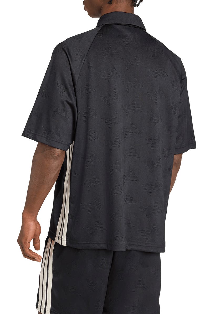 adidas Stadium Jacquard Polo, Alternate, color, Black/ Off White
