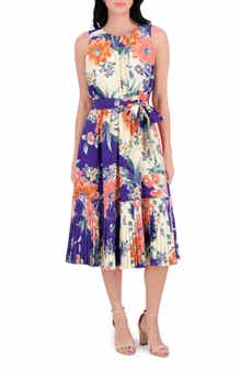 Kensie Sleeveless Print Midi Dress