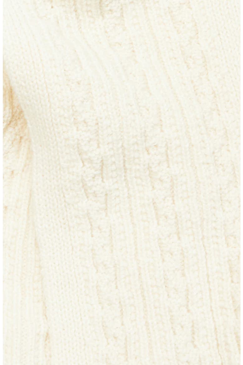 Honorine Hooded Cable Stitch Virgin Wool & Alpaca Scarf, Alternate, color, ECRU