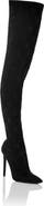 PHILIPP PLEIN Suede Stretch Boots Hi-Heels Plein Overknees Monogram Women