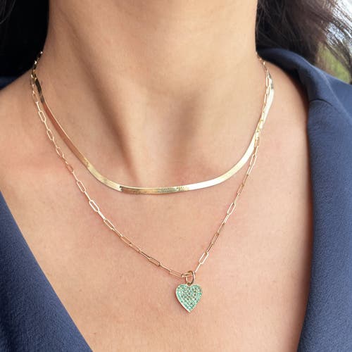 The Lovery Fine Jewelry Emerald Heart Charm In Green