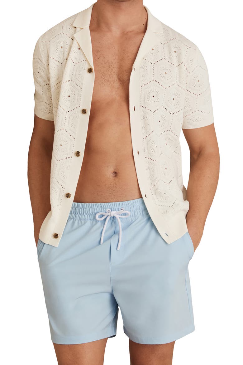 Cliff Water Resistant Swim Trunks, Alternate, color, SOFT BLUE