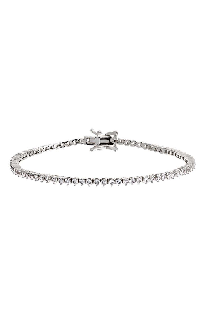 BY ADINA EDEN Thin Three Prong Tennis Bracelet, Alternate, color,