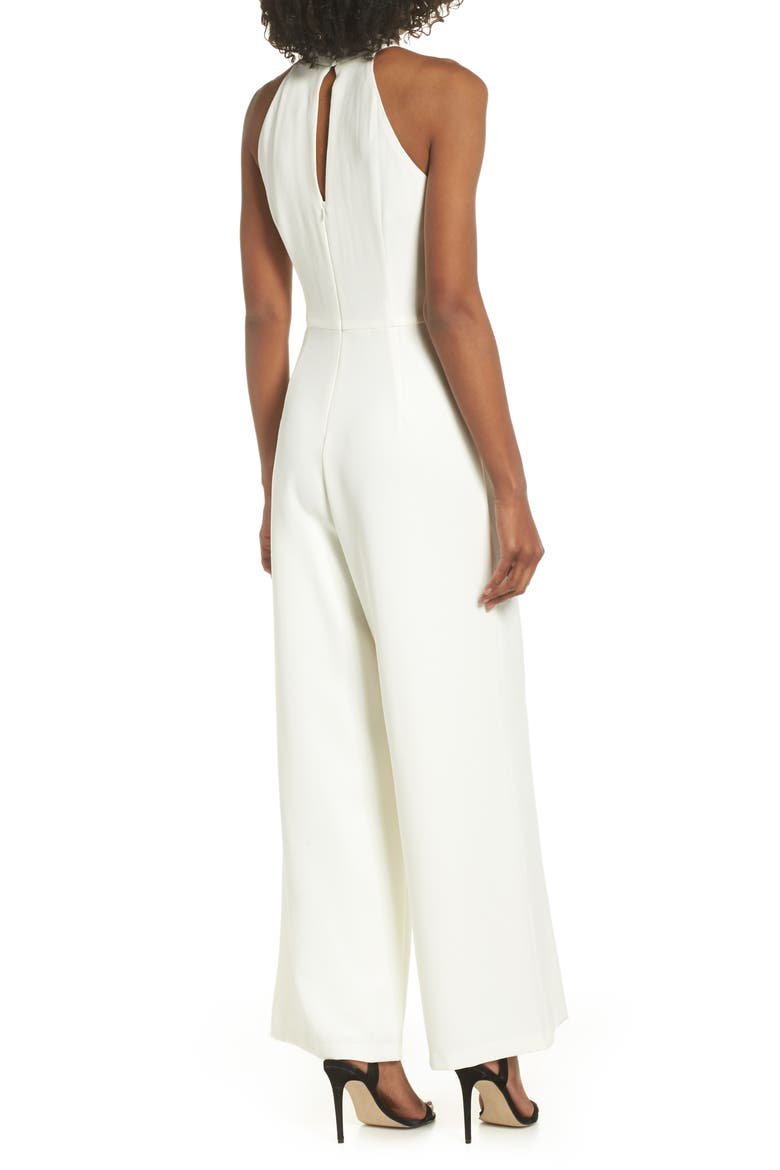 Halter Neck Wide Leg Jumpsuit, Alternate, color, IVORY