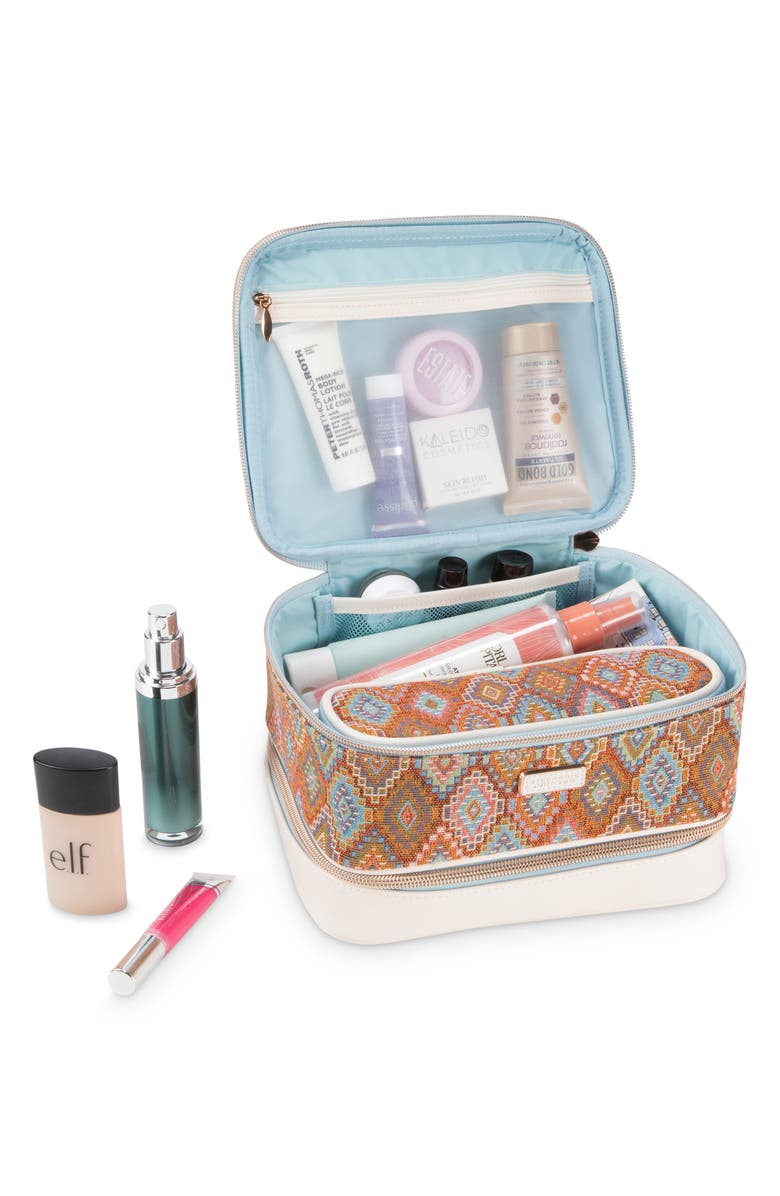 Stephanie Johnson Bodrum Kilim Jenny Train Case, Alternate, color, Orange Multi