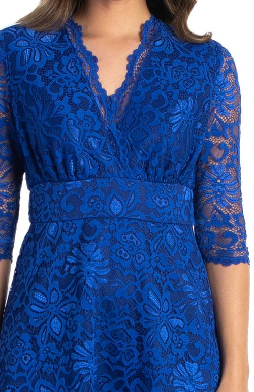 Kiyonna Mademoiselle A-line Lace Cocktail Dress In Blue