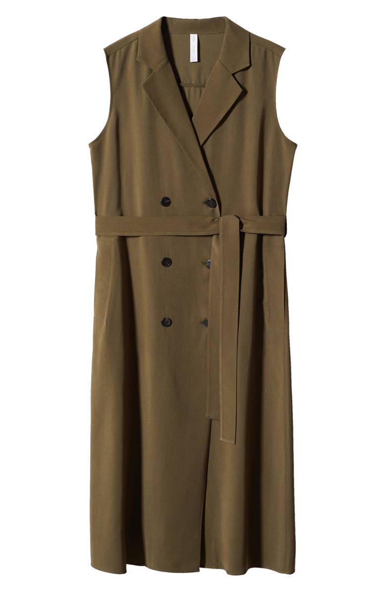 MANGO Double Breasted Sleeveless Dress, Alternate, color, 