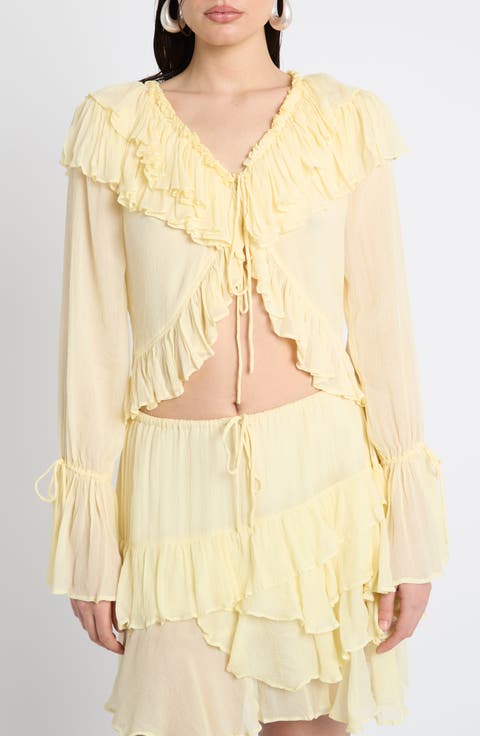 Ruffle Tie Front Top