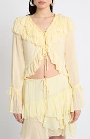 Muse Assembly Ruffle Tie Front Top