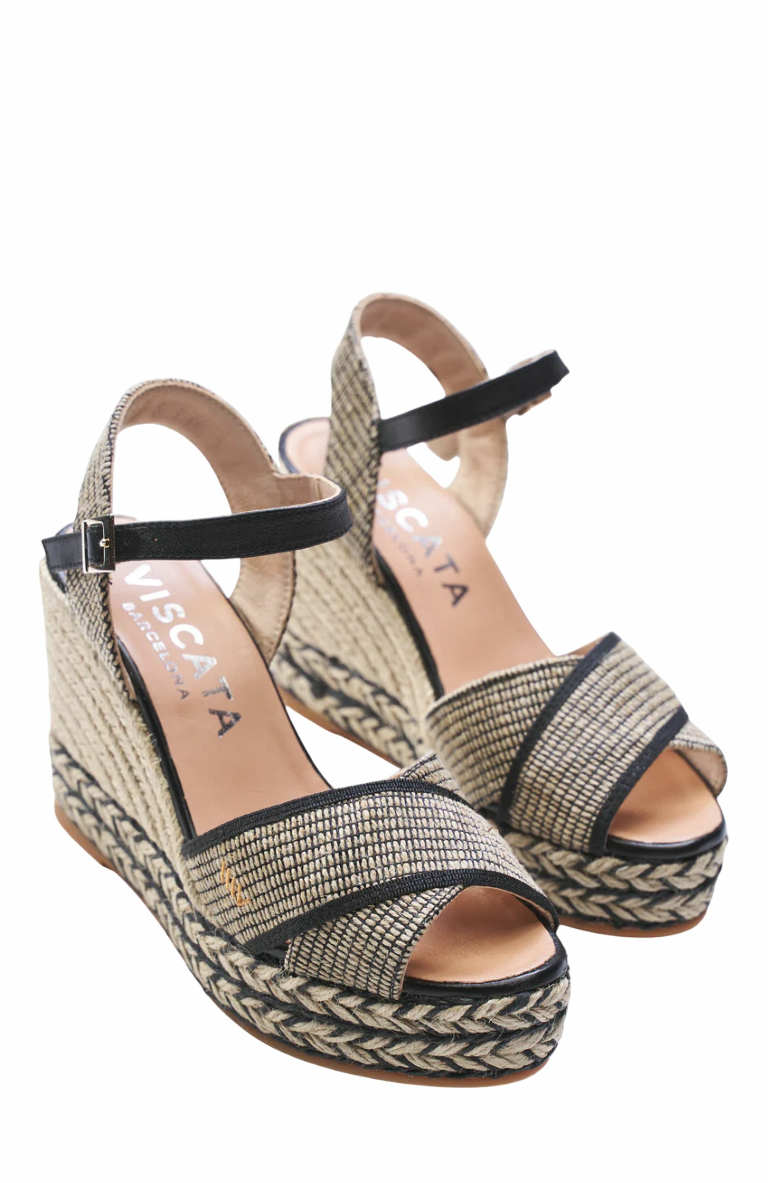 VISCATA Empuria Canvas Espadrille Sandal Wedges, Alternate, color, 