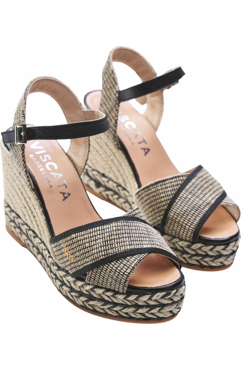 VISCATA Empuria Canvas Espadrille Sandal Wedges, Alternate, color,