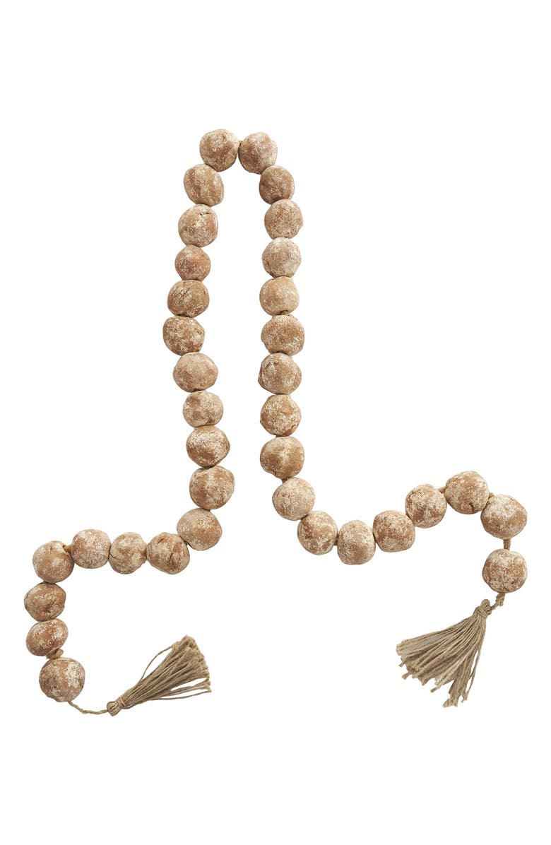 WILLOW ROW Ceramic & Tassel Garland, Alternate, color, Brown