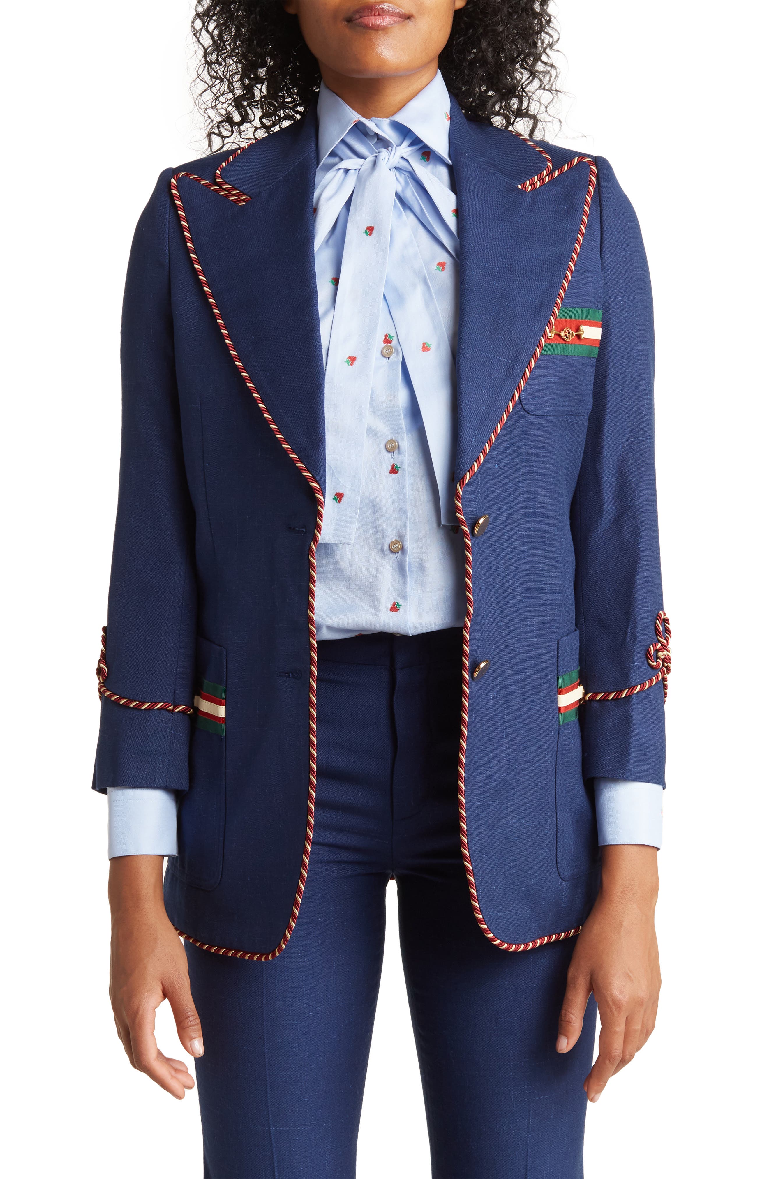 Gucci Piped Peak Lapel Jacket