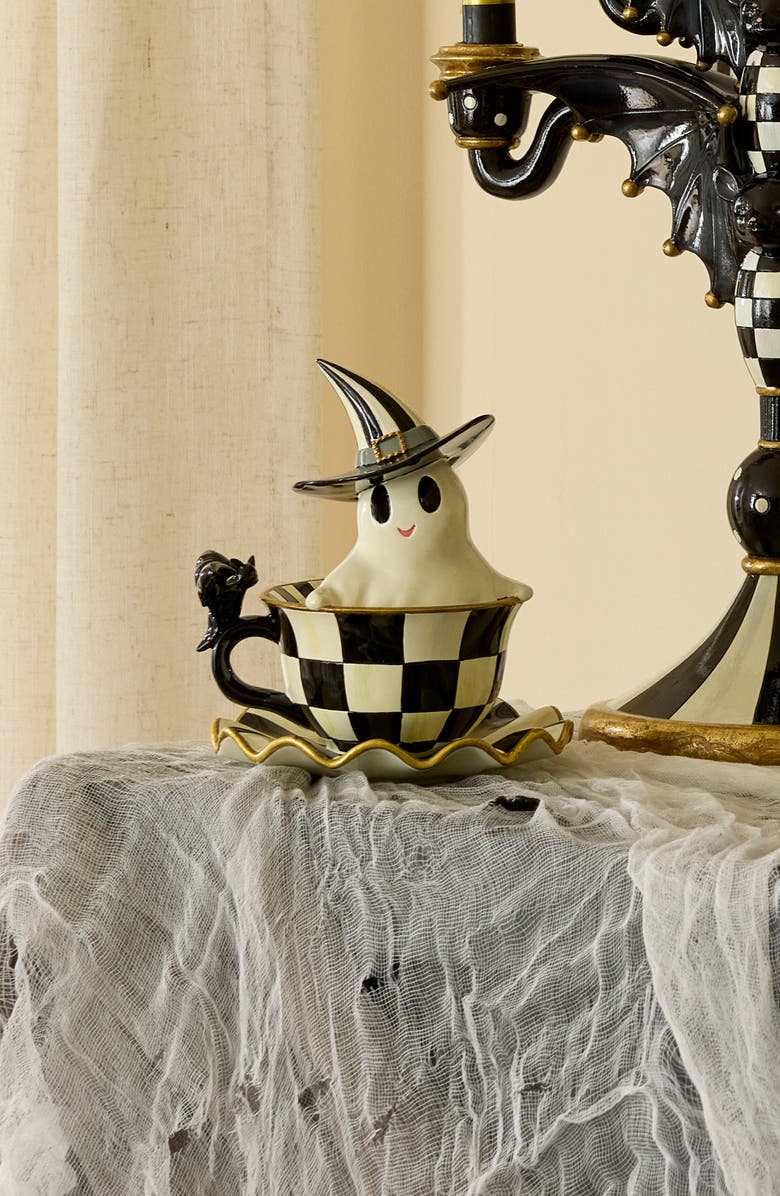 MACKENZIE CHILDS Courtly Check Teacup Ghost Decor, Alternate, color, Courtly
