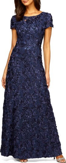 Alex Evenings Embellished Lace A Line Evening Gown Nordstrom