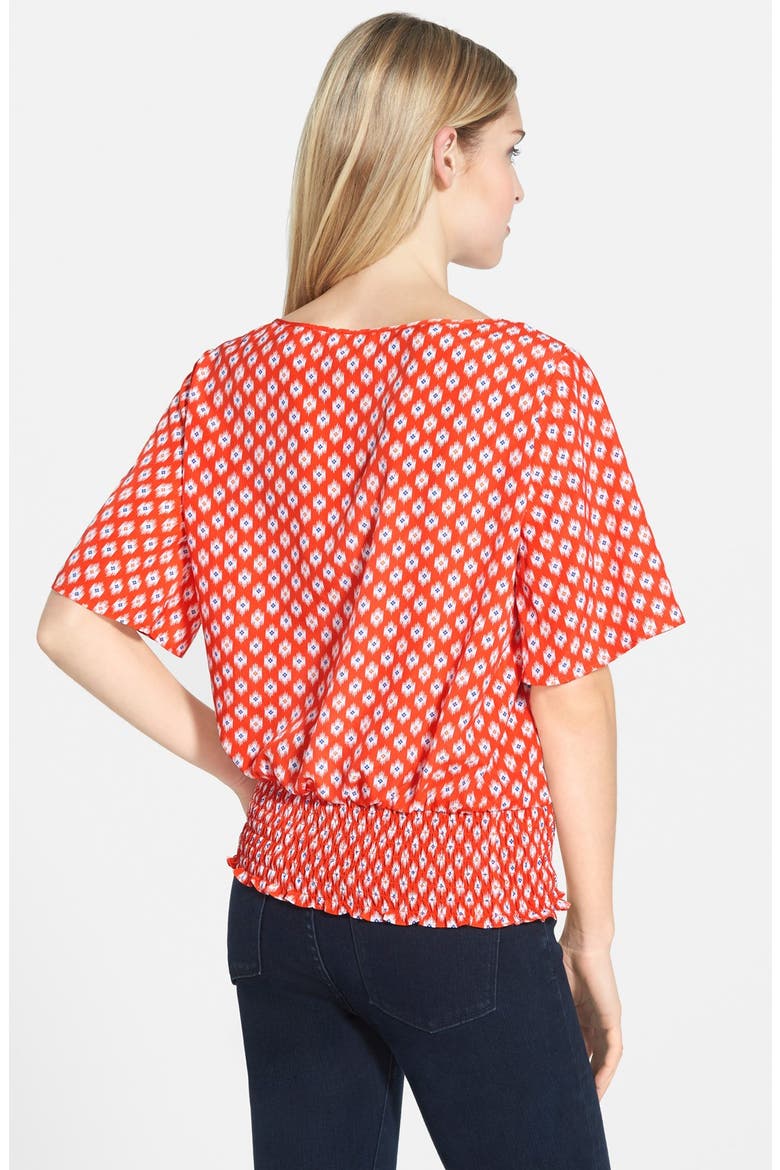 'Multi Shore Ikat' Kimono Sleeve Top, Alternate, color, DARK CLEMENTINE/ ROYAL
