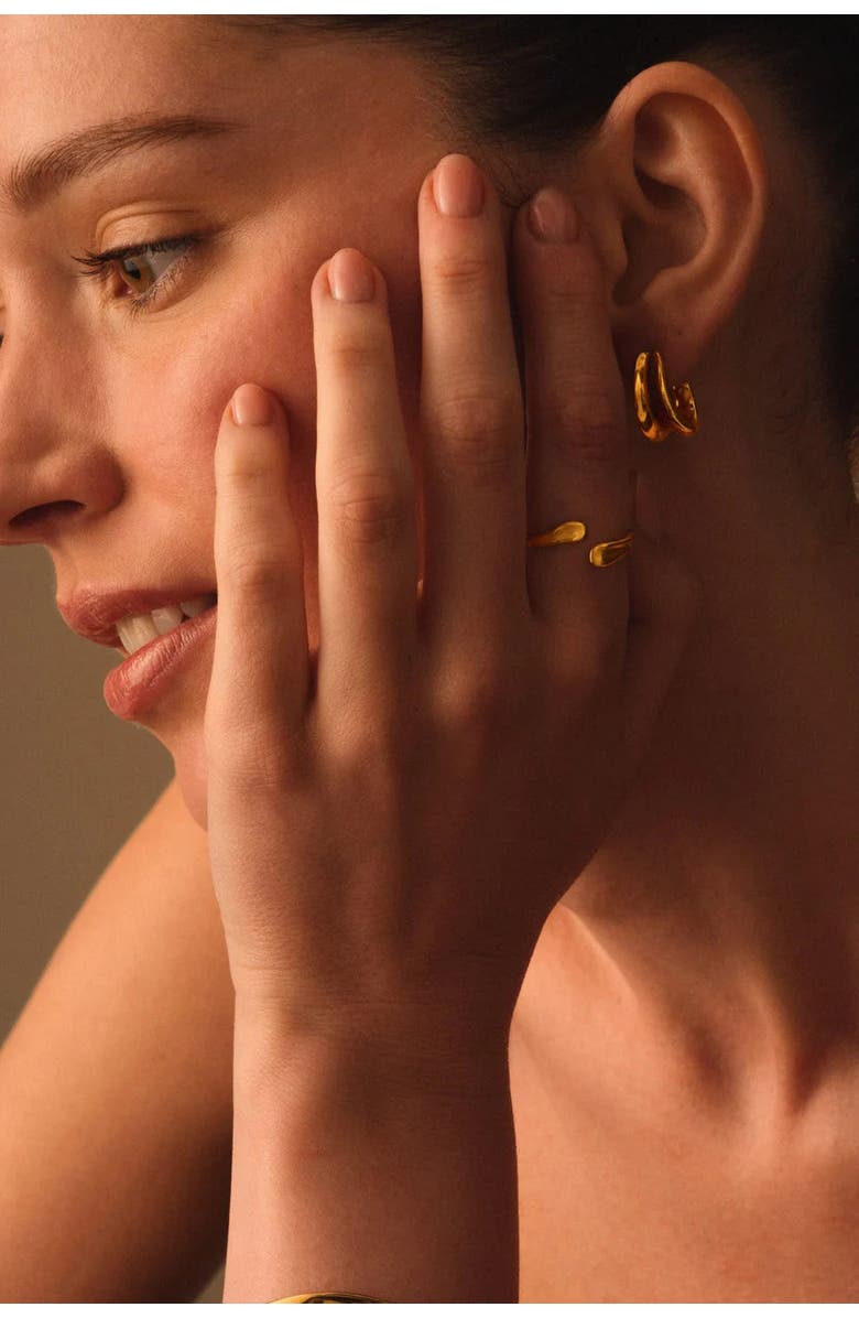 Katie Loxton Molten Luxe Waterproof Gold Wrap Ring, Alternate, color, Gold