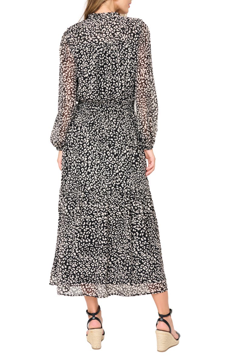 The Leyla Floral Print Long Sleeve Maxi Dress, Alternate, color, BLACK DUNE CHEETAH