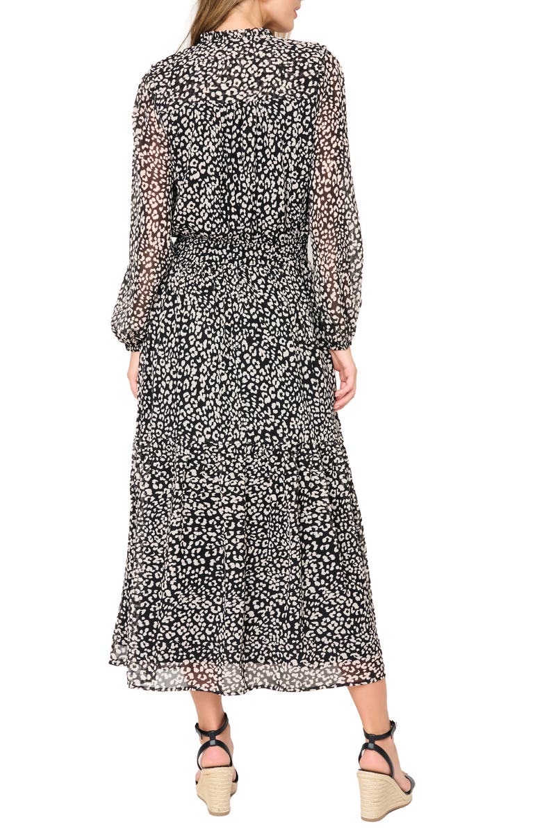GIBSONLOOK The Leyla Floral Print Long Sleeve Maxi Dress, Alternate, color, Black Dune Cheetah
