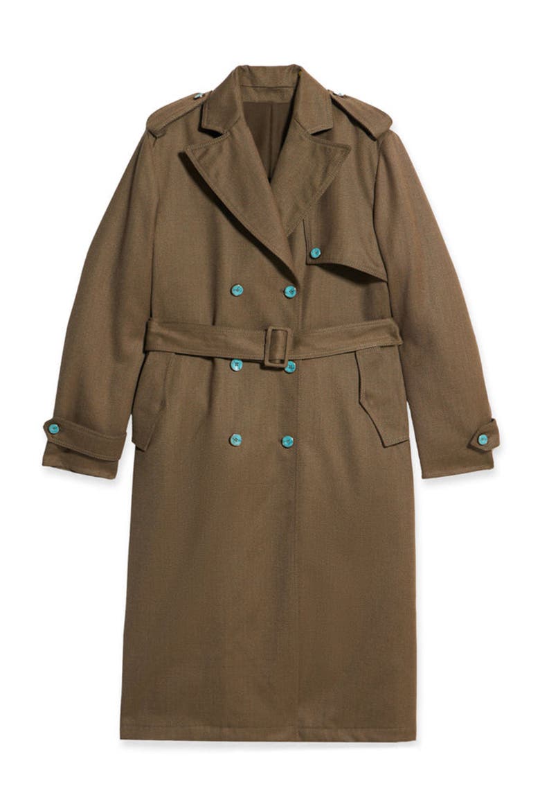 Military Olive Trench Coat, Main, color, Olive Green