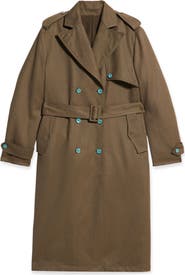 Fortela Military Olive Trench Coat