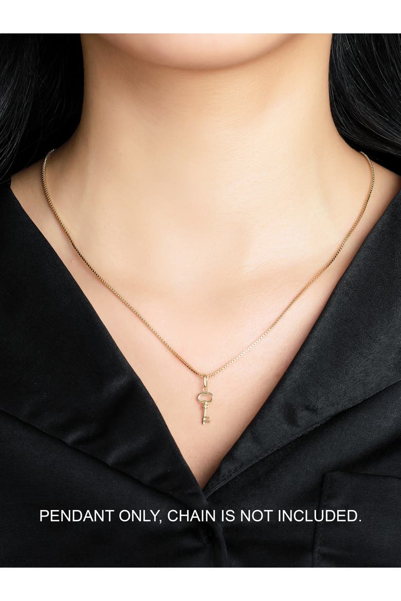 Key Charm Pendant in 14K Gold, Alternate, color, Yellow Gold