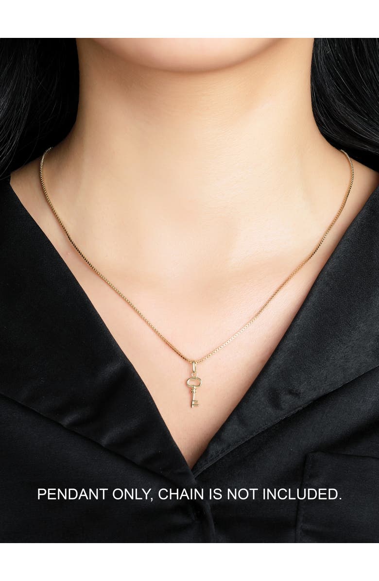 DEVATA Key Charm Pendant in 14K Gold, Alternate, color, Yellow Gold
