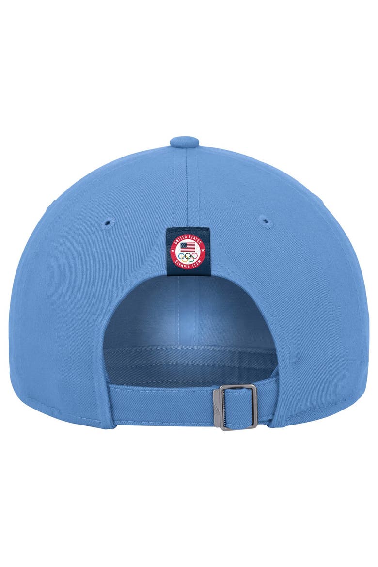 Men's Nike Light Blue Team USA Club Unstructured Adjustable Dri-FIT Hat, Alternate, color, Light Blue