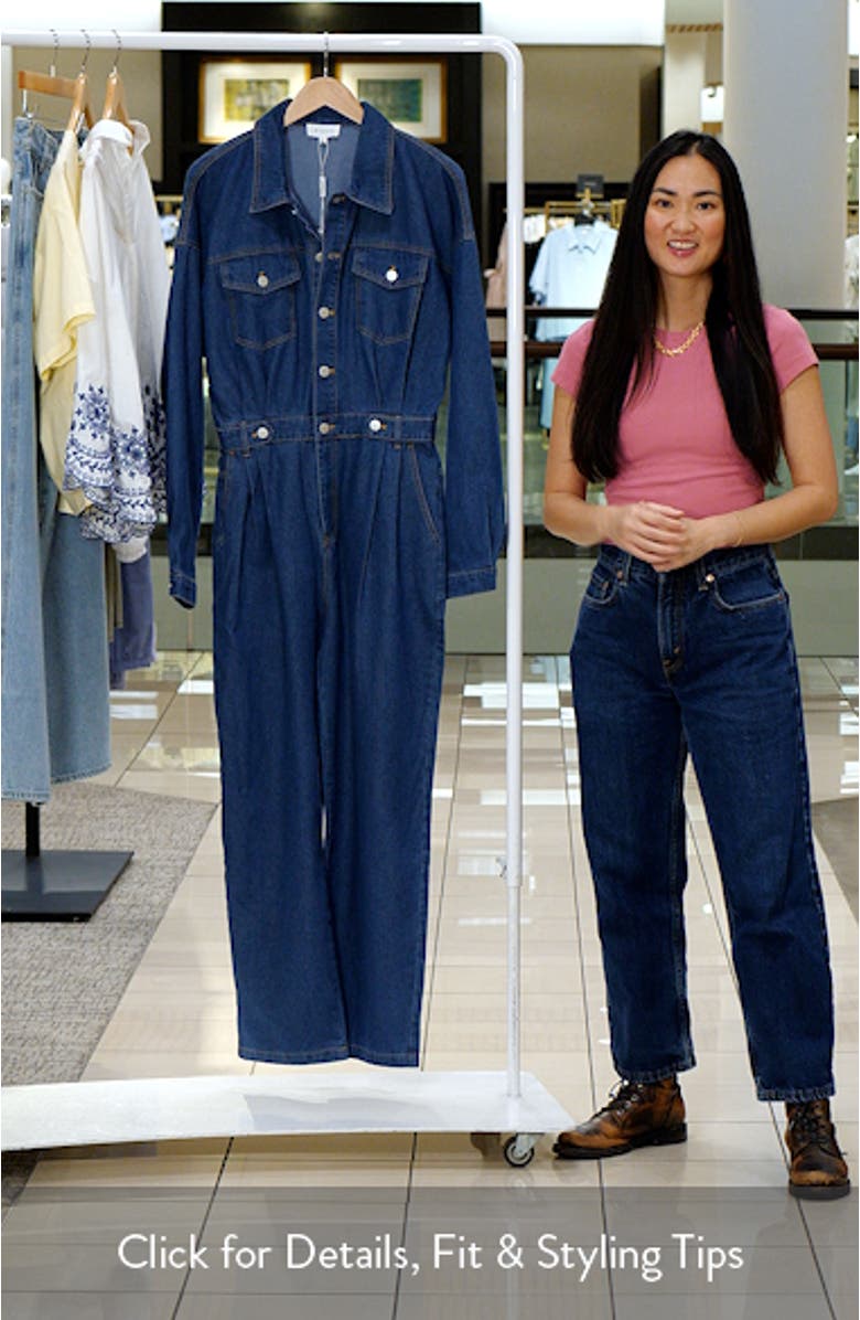 Rosa Long Sleeve Denim Jumpsuit, sales video thumbnail