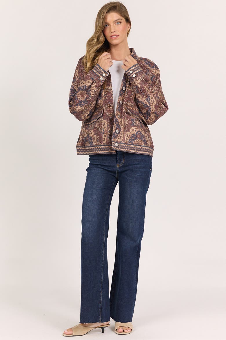 Leighton Button Front Tapestry Jacket, Alternate, color, persian tapestry