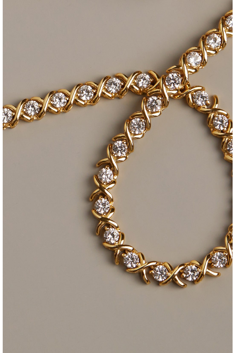 X Estate Lab-Grown White Sapphire Tennis Bracelet, Alternate, color, Yellow Gold Vermeil