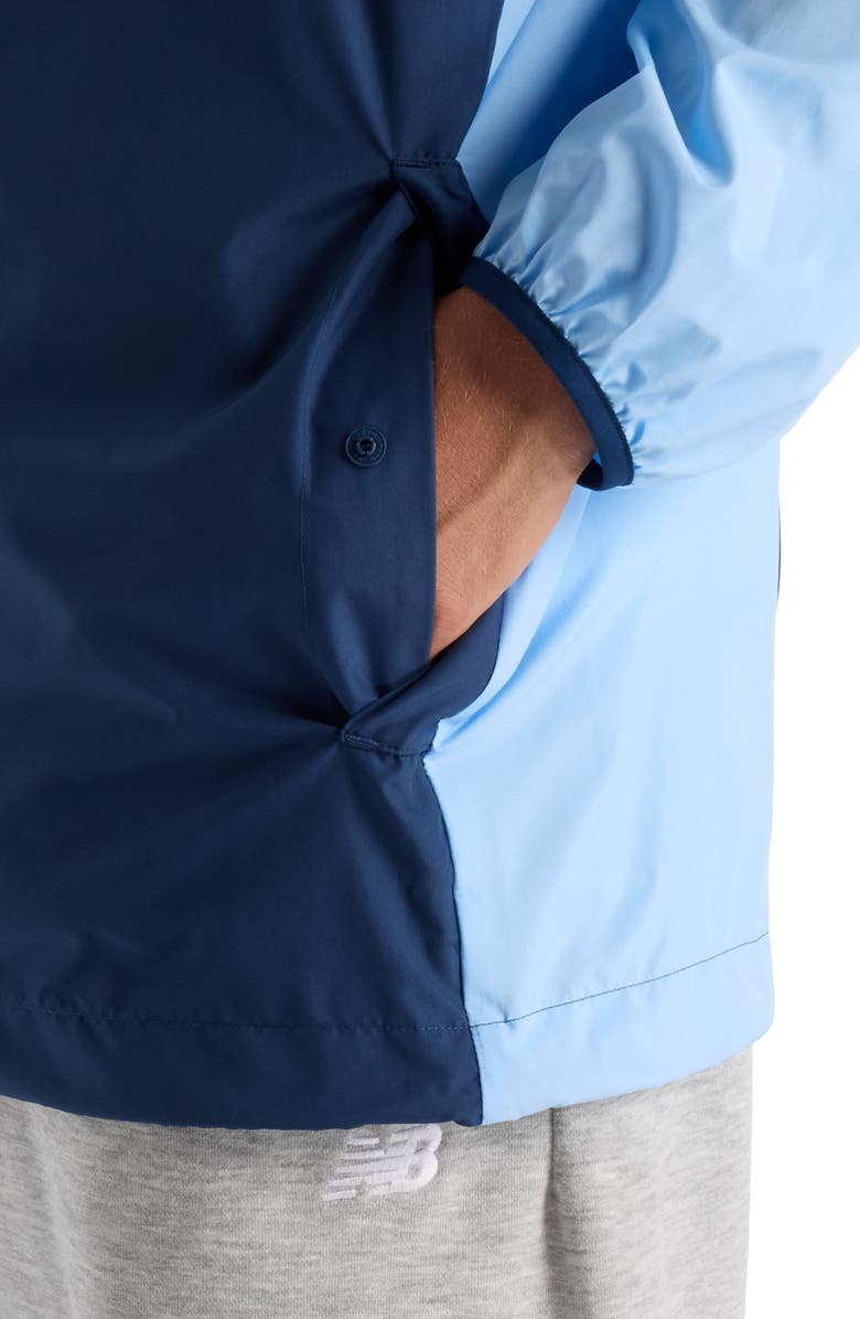 New Balance Athletics Packable Water Resistant Hooded Jacket, Alternate, color, Electric Sky