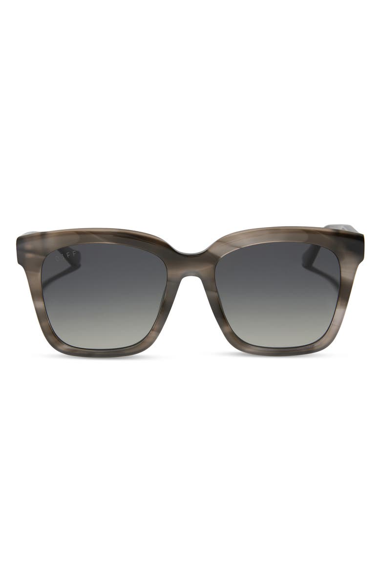 DIFF Meredith 54mm Square Sunglasses, Main, color, Smoke Marble / Grey Gradient