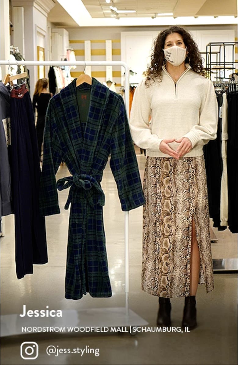 Tidings Traditional Plaid Plush Robe, sales video thumbnail