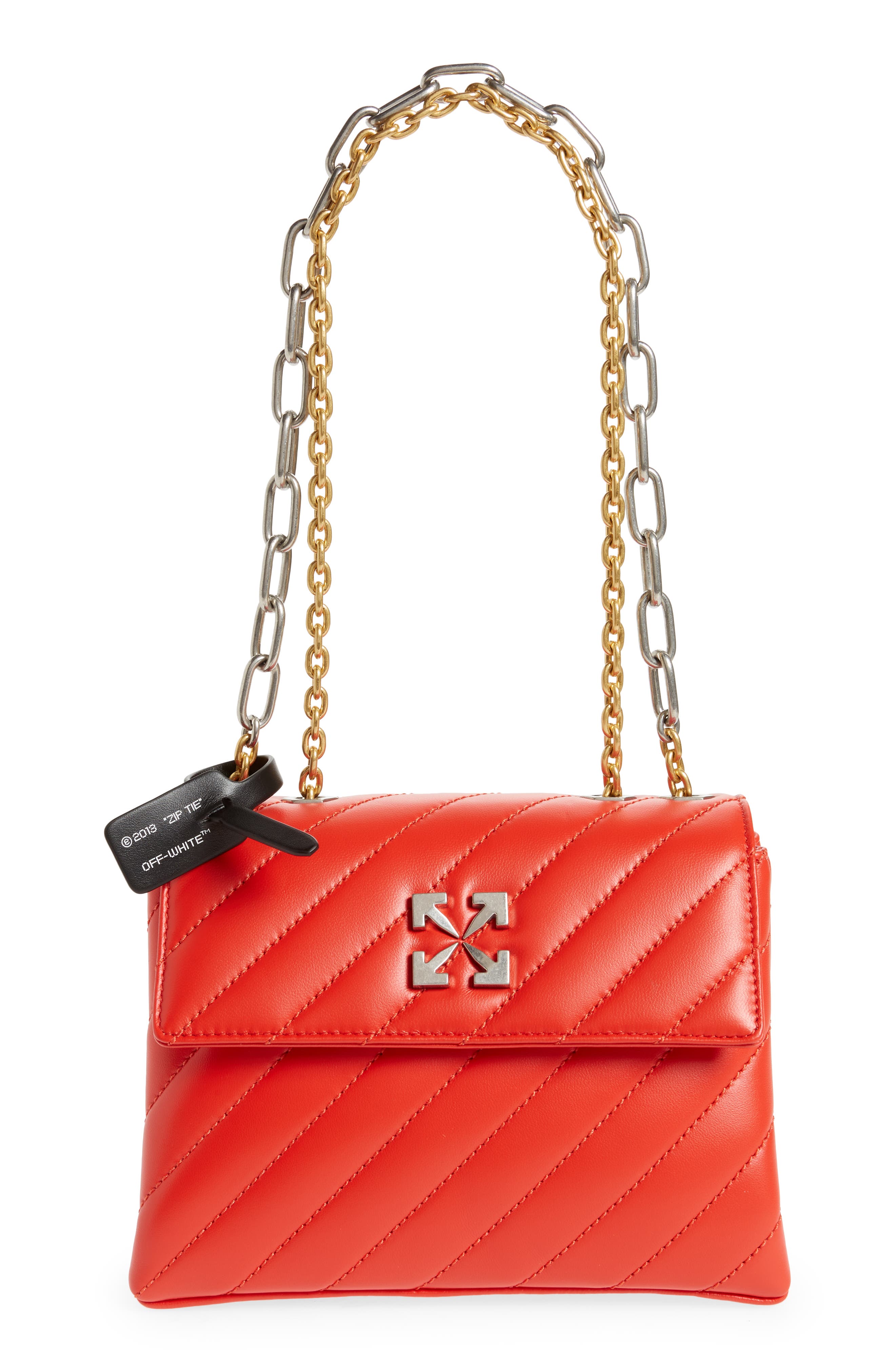 Jackhammer 24 Leather Shoulder Bag, Main, color, RED