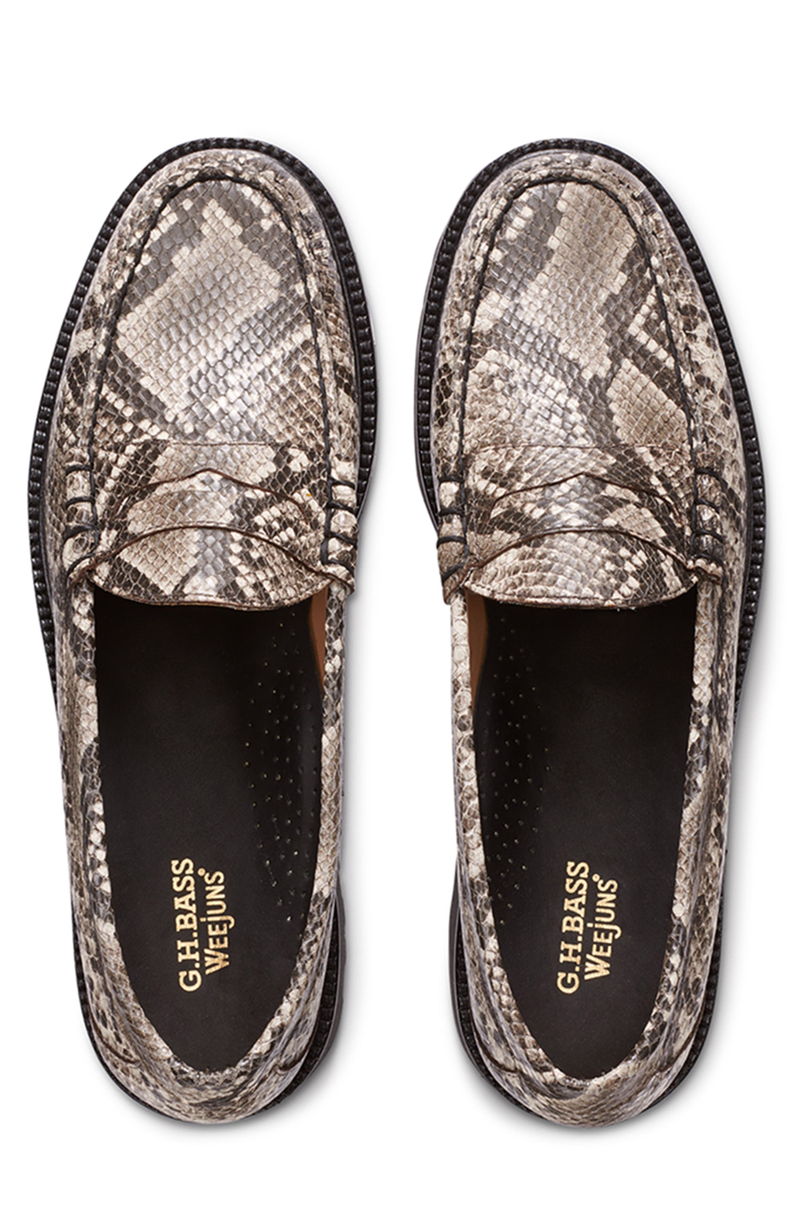 G.H.BASS Larson Snakeskin Embossed Penny Loafer, Alternate, color, Natural Multi