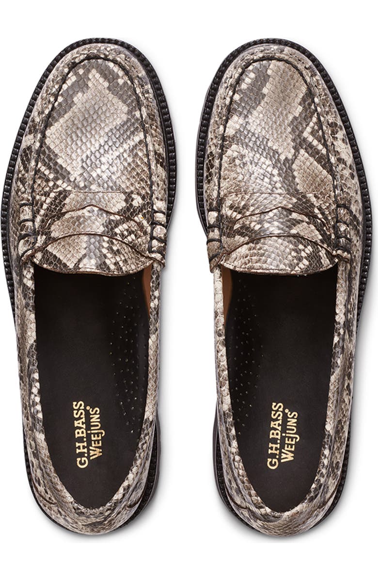 G.H.BASS Larson Snakeskin Embossed Penny Loafer, Alternate, color,