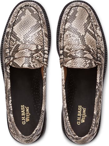 Larson Snakeskin Embossed Penny Loafer
