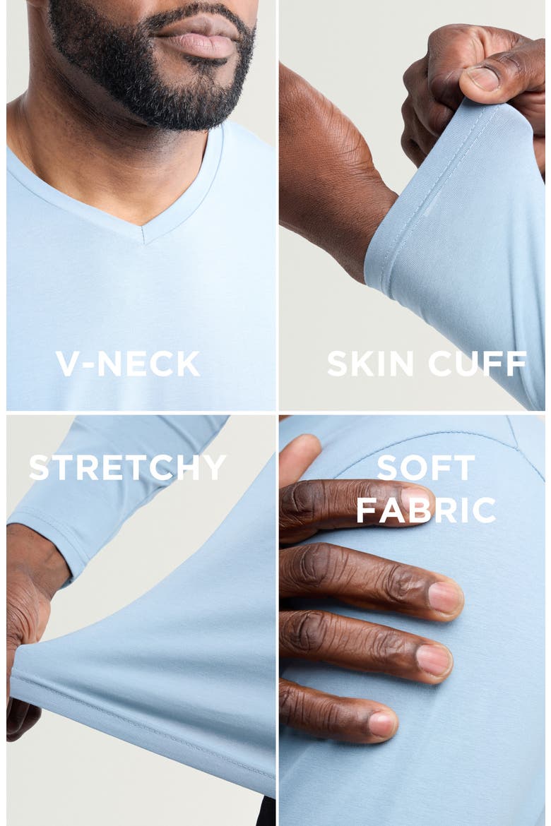 V-Neck Long Sleeve T-Shirt, Alternate, color, SLATE BLUE