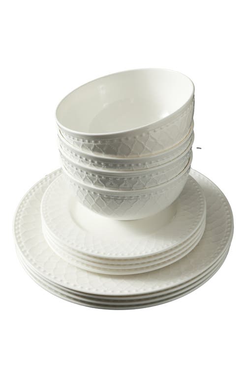 Stone Lain Alexandria Bone China 16-piece Dinnerware Set In White