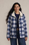 Lands' End High Pile Fleece Reversible Mixed Media Long Jacket