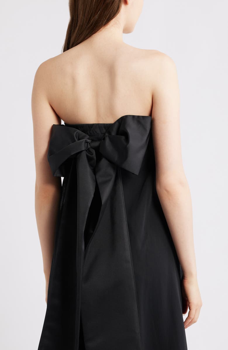 Petal & Pup Amici Strapless Bow Back Maxi Dress, Alternate, color, Black