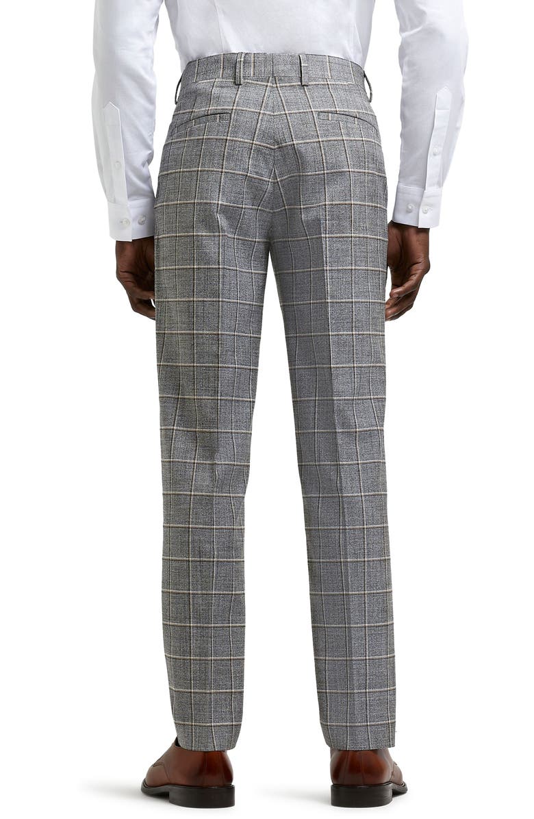 River Island Grid Check Skinny Fit Suit Trousers, Alternate, color,